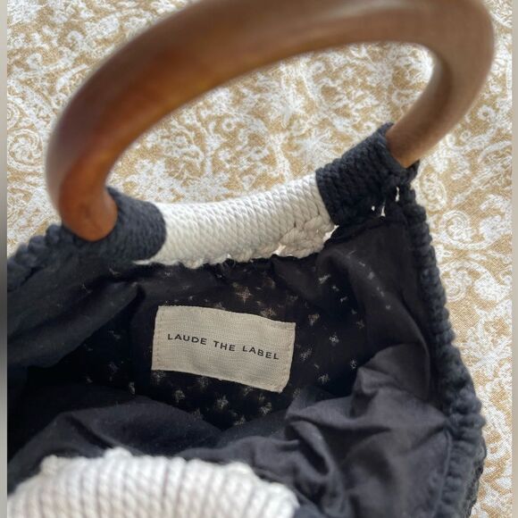 NWT The Gabby macrame bag with wood handle by Laude The Label - Picture 6 of 9